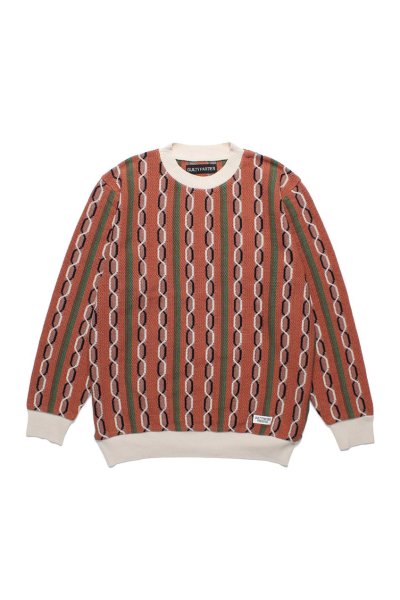 CREW NECK SWEATER ( TYPE-1 ) (BROWN)