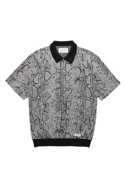 PYTHON KNIT POLO SHIRT（GRAY）