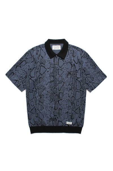 PYTHON KNIT POLO SHIRT（NAVY）