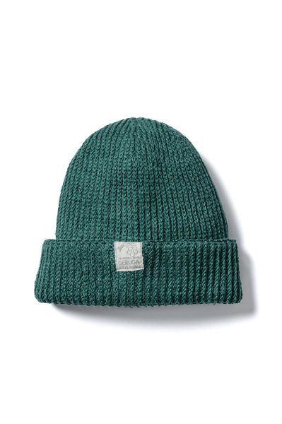 LOW-GAUGE LINEN KNIT CAP ＜YARN-DYED＞（ DARK-GREEN）