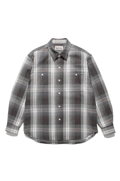 FLANNEL REGULAR COLLAR SHIRT ( TYPE-1 )(GRAY)