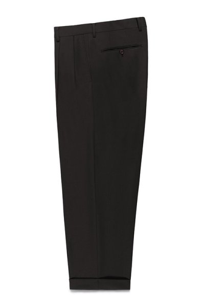 DOUBLE PLEATED TROUSERS 無地(BLACK)