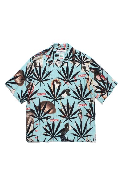 HIGHTIMES / S/S HAWAIIAN SHIRT ( TYPE-2 )（MINT BLUE）