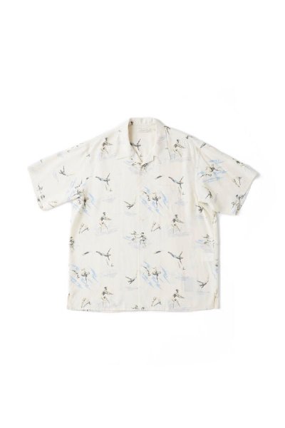 ORIGINAL PRINTED OPEN COLLAR SHIRTS (SWIM) Short-sleeve (BONE)