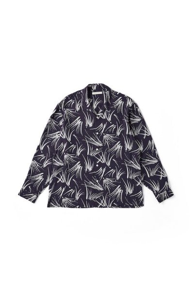 ORIGINAL PRINTED OPEN COLLAR SHIRTS(PINE NEEDLE)Long-sleeve (NOCTURNE)