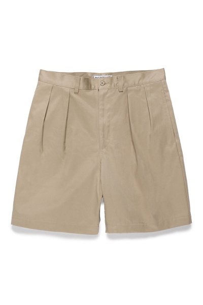 DOUBLE PLEATED CHINO SHORT TROUSERS（BEIGE）