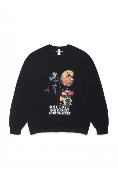 BOB MARLEY / CREW NECK SWEAT SHIRT ( TYPE-1 )（BLACK）