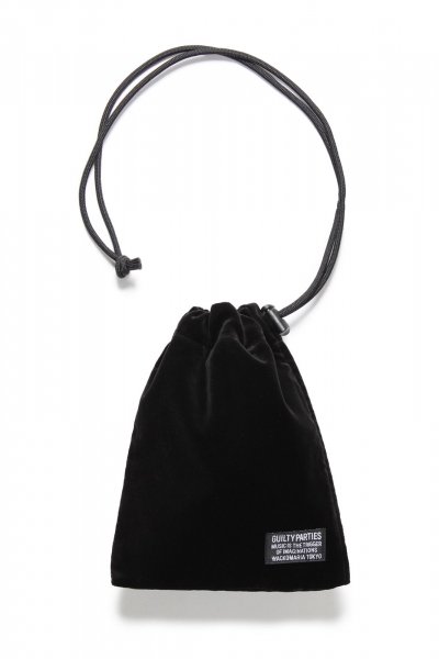 VELVET SHOULDER POUCH (BLACK)