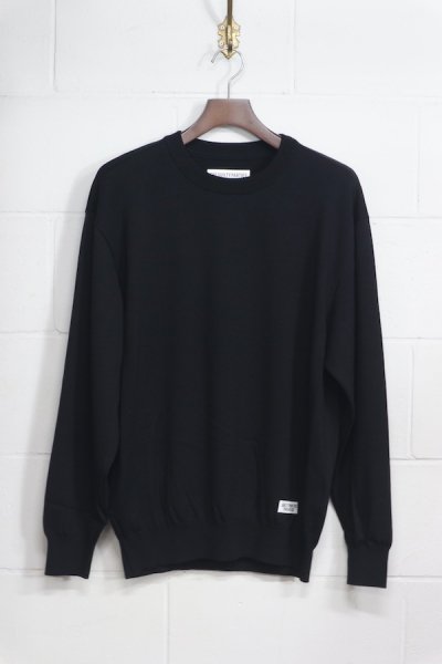 COTTON KNIT CREW NECK SWEATER ( TYPE-1 )（BLACK）