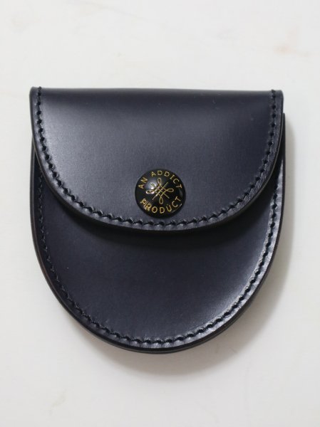 UK BRIDLE LEATHER COIN CASE （DARK BLUE）