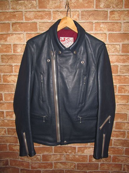 AD-06 KIP LEATHER DOUBLE RIDERS JACKET (DARK BLUE)