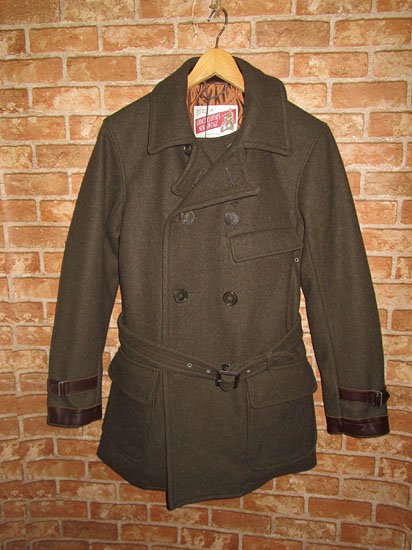 AD-WJ-01 HEAVY MELTON DOUBLE BREASTED MC COAT (SAGE GREEN)