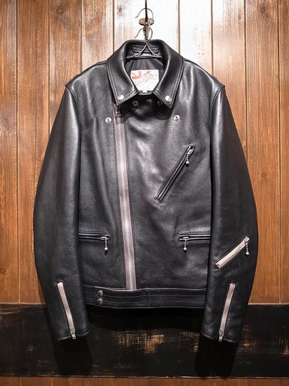 AD-03 KIP LEATHER BRITISH ASYMMETRY JACKET (BLACK)